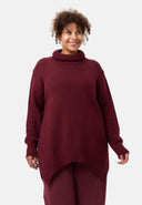 'Vella' knitted sweater – soft cotton blend with wool content & roll neck