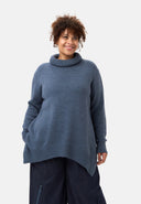 'Vella' knitted sweater – soft cotton blend with wool content & roll neck