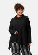 'Vera' tunic - tone-on-tone texture & asymmetrical cut