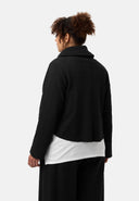'Collina' jacket – Elegant cropped jacket with wrap look & texture