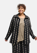 'Karena' Blusenjacke - Baumwoll-Stretch, Streifenlook