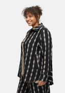 'Karena' Blusenjacke - Baumwoll-Stretch, Streifenlook