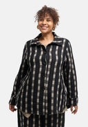 'Karena' Blusenjacke - Baumwoll-Stretch, Streifenlook